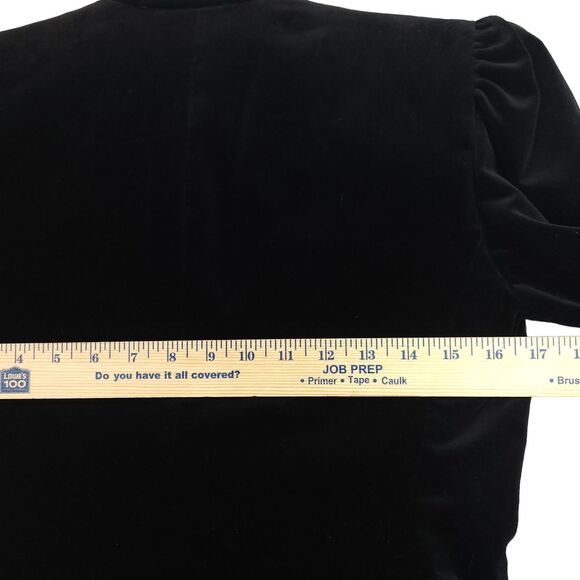 Vintage C'est Simone Blazer Jacket Womens 6 Black Velvet Holiday Party Goth NEW - Picture 12 of 13